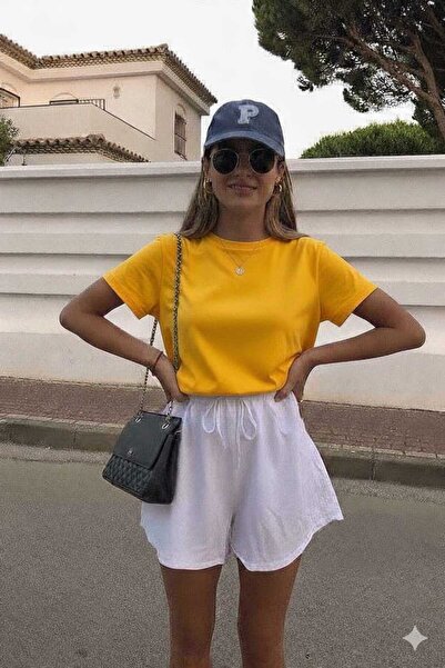 New Shine Solid Color Yellow Unisex T-Shirt