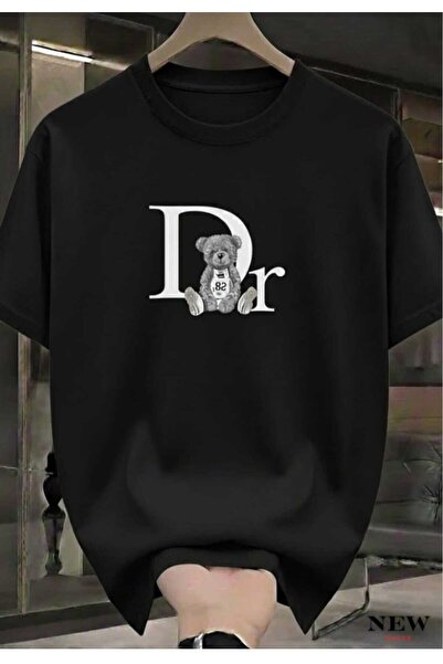 New Shine Μπλουζάκι Unisex με στάμπα Teddy Bear DR σε μαύρο χρώμα