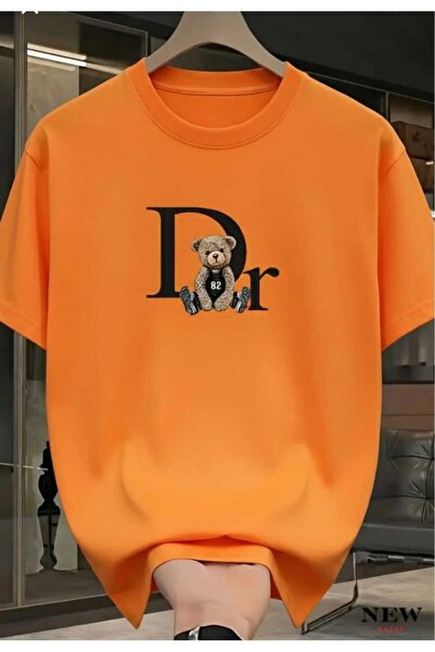New Shine Teddy Bear Dr Printed Orange Unisex T-Shirt