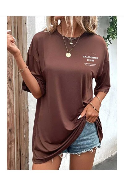 New Shine California Club Printed Brown Unisex T-Shirt