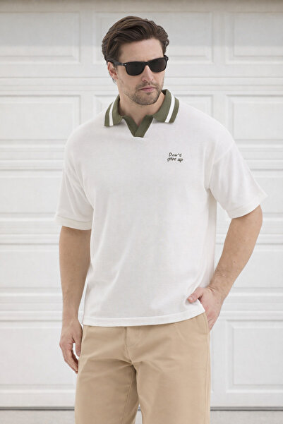 Delpino Polo Neck Knitwear Men's Cotton T-Shirt