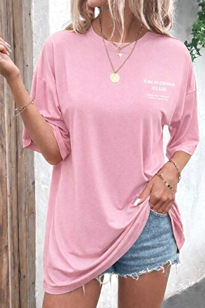 New Shine California Club Printed Pink Unisex T-Shirt