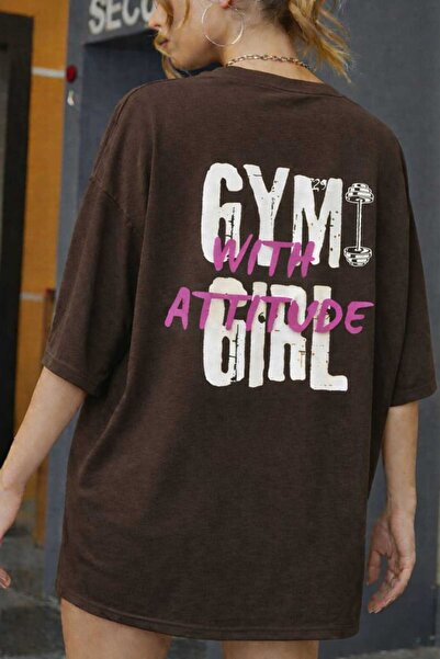 New Shine Gym Girl Printed Brown Unisex T-Shirt