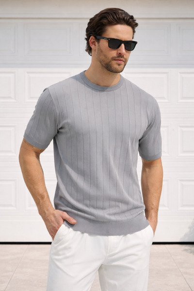 Delpino Ανδρικό βαμβακερό μπλουζάκι με λαιμόκοψη ποδηλάτου