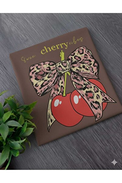 New Shine Cherry Cherry Printed Brown Unisex T-Shirt