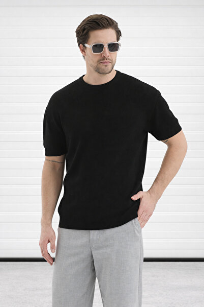 Delpino Crew Neck Knitwear Men's Cotton T-Shirt