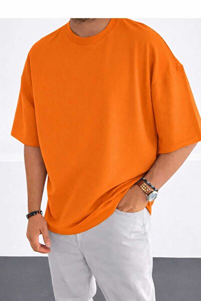 New Shine Solid Color Orange Unisex T-Shirt