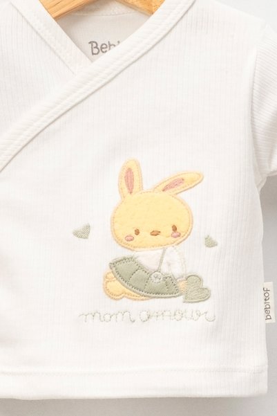 Yumilio 10 Piece Ribbed Camisole Baby Hospital Discharge Set with Skirt and Rabbit Embroidery
