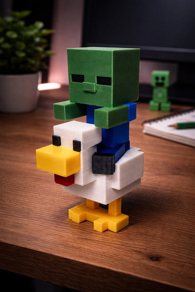 Minecraft chicken jockey figure- 12cm