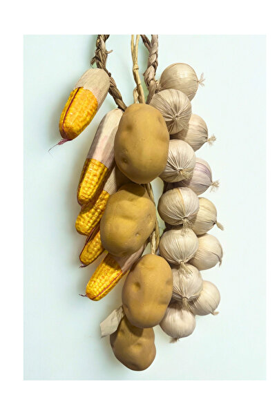 Home Yapay Sarkıt Asılabilir Sebze Set , Yapay Mısır,Beyaz Soğan,Patates 3lü Set
