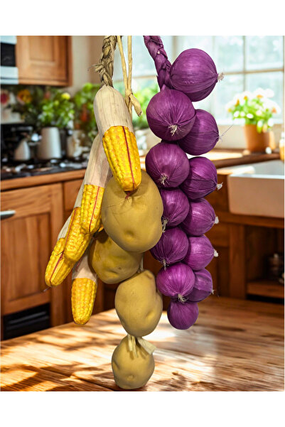 Home Yapay Sarkıt Asılabilir Mısır,Mor Soğan , Patates 3 lü Set