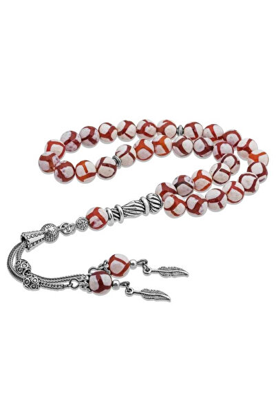 Caseras سبيرتريند دوغايت ستون ميتال بشرّابات مخطط سبحة من حجر العقيق