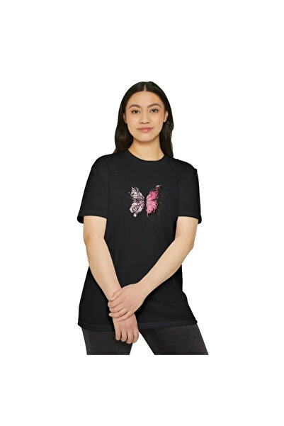 Generic Brand Unisex Crew Neck Printed T-Shirt - Black