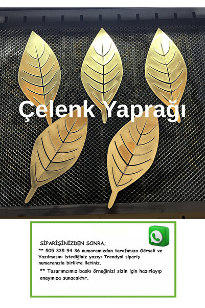 MOD LAZER KESİM METALİK KARTON ALTIN ÇELENK YAPRAĞI 10 ADET 50x70 CM