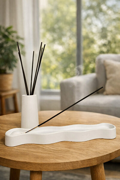 rufhomedesign Premium Dekoratif Tütsülük Standı Tütsülük Saklama Vazosu Salon...