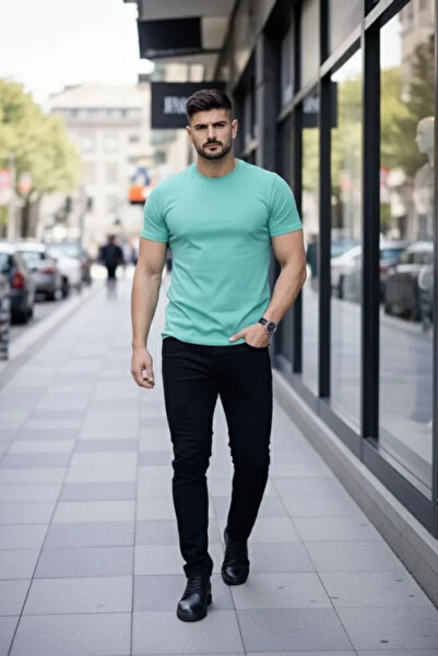 Veraura Lifestyle Men's T-Shirt Crew Neck Slim Fit Lycra T-Shirt Casual Basic...