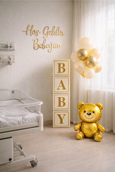 Laviyosa YENİ DOĞAN KARŞILAMA BABY SHOWER HASTANE ODA SÜSLEME AYICIKLI BEBEK ...