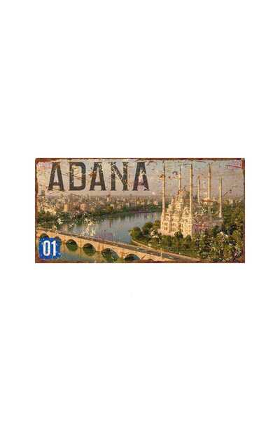 AYNED Print Adana Şehir Temalı Dekoratif Alüminyum Metal Tabela 01 Plaka Tasarım
