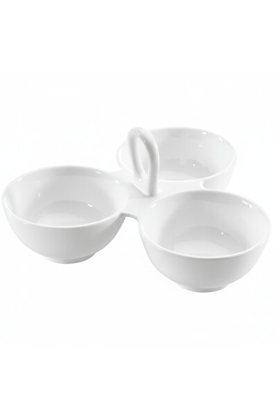 Symphony Elegant White Ceramic Sectioned Serving Tray & Platter