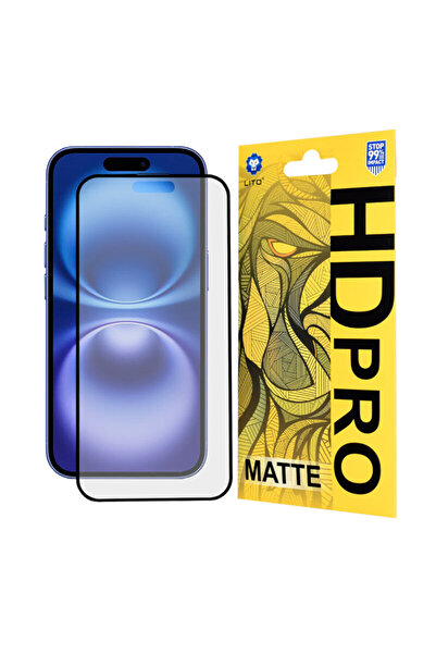 Lito HD Pro Matte Glass Film for iPhone 16, Black