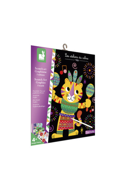 Janod Set creativ de răzuit - Animale distractive