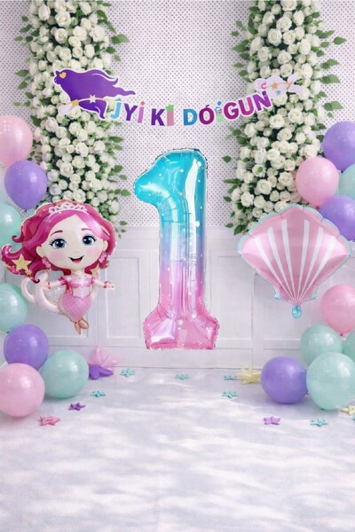 BKMC PARTY Ocean Tale Mermaid Dream Pastel Mermaid Age Balloon Birthday Decor...