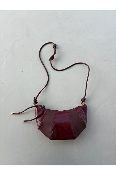 Senza Vedere Croissant Rugan Deri Detaylı Kadın Çapraz Çanta