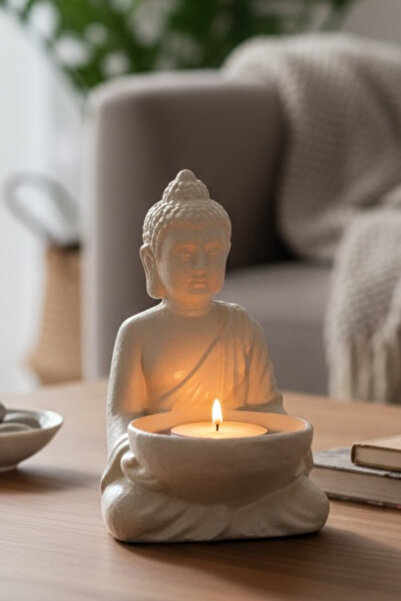 ardesta Buda Figürlü Dekoratif Mumluk | Tealight Mumluk | Meditasyon ve Zen E...