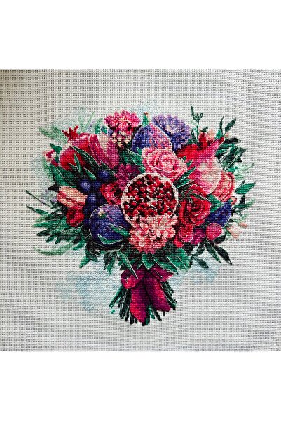 Handcraft El işi Kanaviçe “Bereket buketi” 28x28 cm
