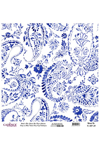 Cadence Blue Shades of the World Rice Decopage Paper 30X30Cm No:K27