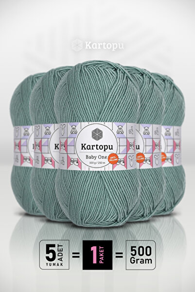 Kartopu Baby One - Azur Yeşil K493 - Πακέτο 5 τεμαχίων - 100gr/250m - Νήμα γι...