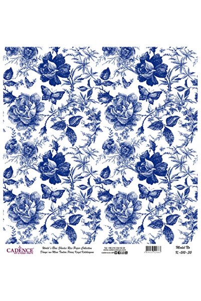 Cadence Blue Shades of the World Rice Decopage Paper 30X30Cm No:K10