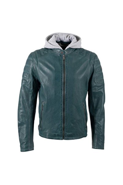 mauritius Men 'Leather Jacket Petrol Green MMRylo