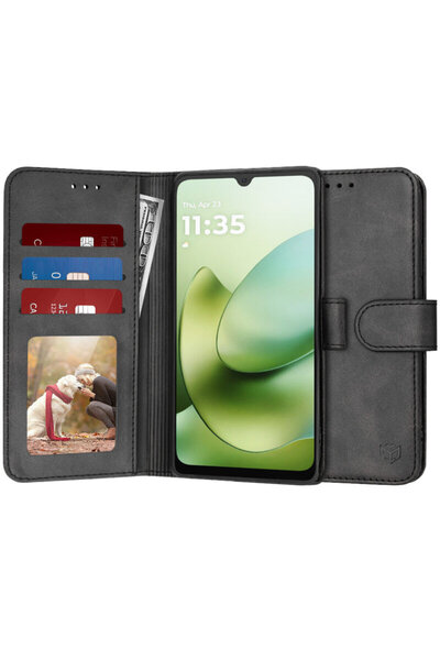 Techsuit Husă 360 pentru Motorola Moto G06, jurnal, neagră