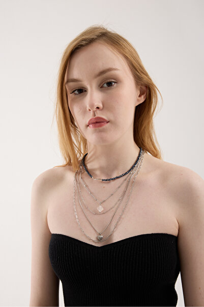 JİMNY JEWELRY Reya Layer |   Steel Multi-Layer Necklace Set