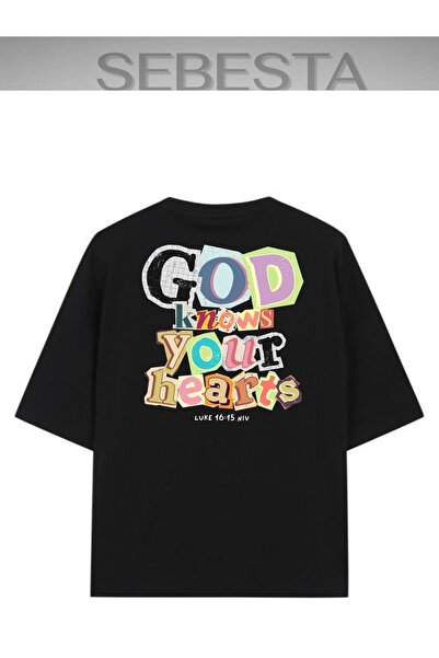 Sebesta Fashion God Knows Printed Premium Oversize T-Shirt