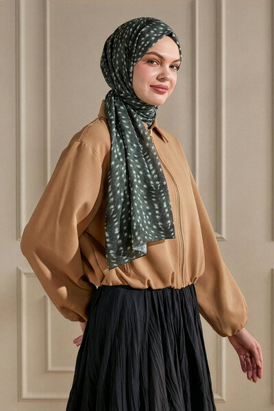 SilkTouch Black Bambi Pattern Borderless Shawl Model 2