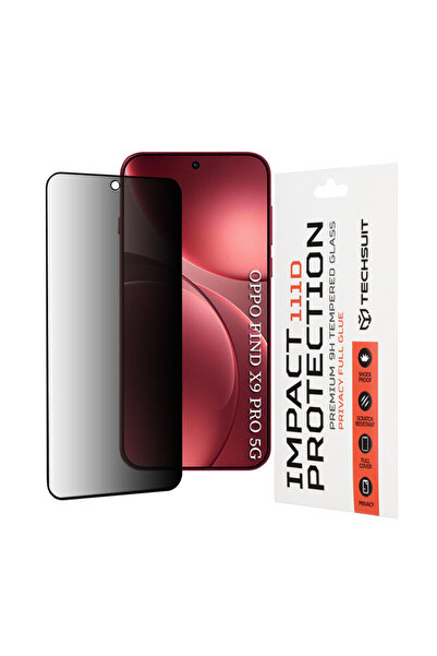 Techsuit Oppo Find X9 Pro 111D Πλήρης κόλλα απορρήτου, μαύρο
