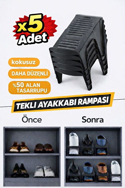 Funny Life 5 Single Shoe Ramps - Closet Organizer Odorless Organizer