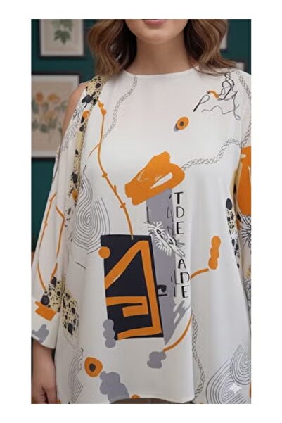 FULLJOY A colorful blouse with a comfortable fit and wide sleeves; a fashiona...