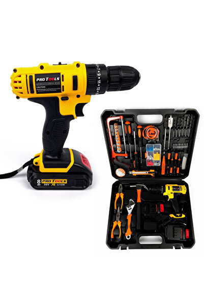 MagExpert Trusa Bormasina cu 2 Acumulatori 36V si 110 accesorii, Masina de ga...