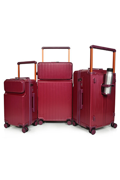 MORANO Murano 3-piece rolling luggage set with front pocket. Sizes: 28", 24",...