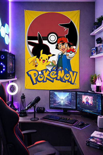 Reyhani Pokemon Patterned Wall Cloth Brilliant Quality Fabric Room Decor Tape...