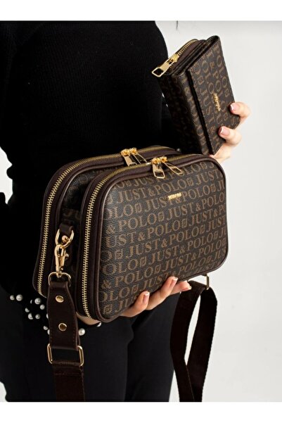 eflanmoda Combinație portofel și geantă pentru femei Just Polo cu 5 compartim...