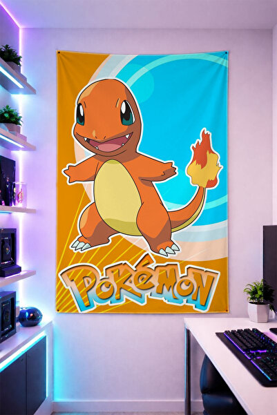 Reyhani Charmander Patterned Vertical Wall Covering Shiny Quality Fabric Room...