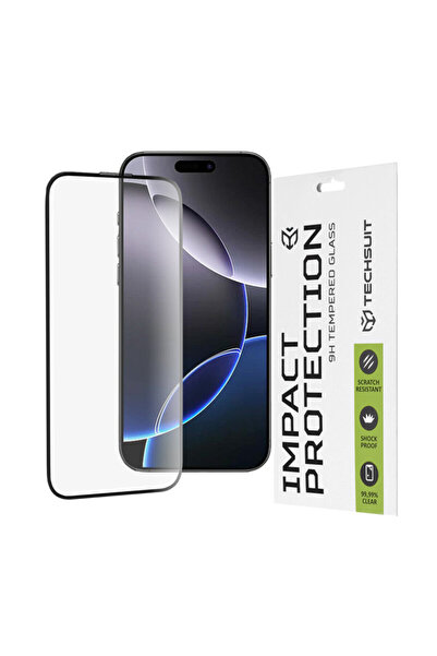 Techsuit Sticlă autoadezivă 111D Full Glue pentru iPhone 16 Pro Max, neagră