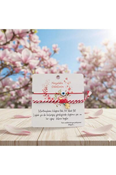 Tiramisu Concept Marteniçka Bileklik Seti Yonca ve Nazar Boncuklu 2'li set