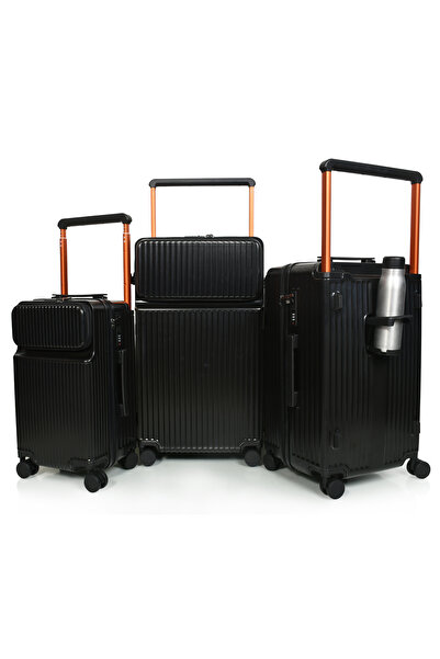 MORANO Murano 3-piece rolling luggage set with front pocket. Sizes: 28", 24",...