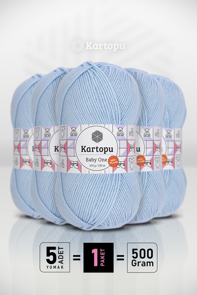Kartopu Baby One - Baby Blue K544 - Pakovanje od 5 komada - 100gr/250m - Dječ...