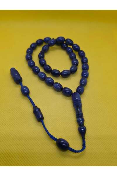 sarıyer silver Crimped Amber Natural Stone Blue Colored 33 Habbe System Tassel Rosary Religious Islamic Themed Amber